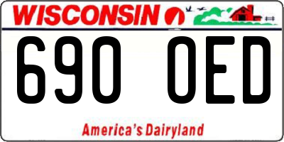 WI license plate 690OED