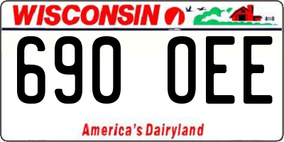 WI license plate 690OEE