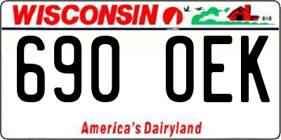 WI license plate 690OEK
