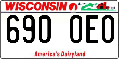WI license plate 690OEO