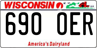 WI license plate 690OER