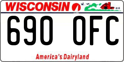 WI license plate 690OFC