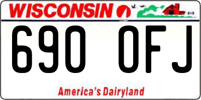 WI license plate 690OFJ