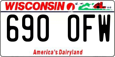 WI license plate 690OFW