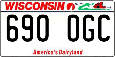 WI license plate 690OGC