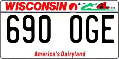 WI license plate 690OGE