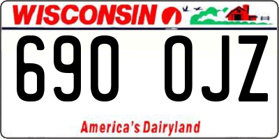WI license plate 690OJZ