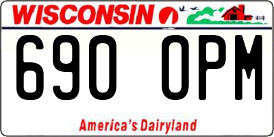 WI license plate 690OPM