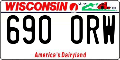 WI license plate 690ORW