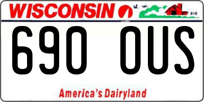 WI license plate 690OUS