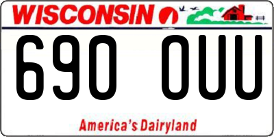 WI license plate 690OUU