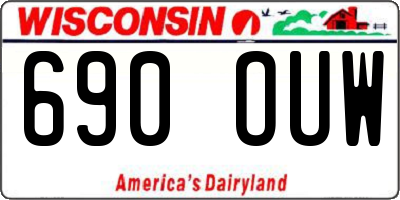 WI license plate 690OUW