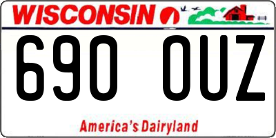 WI license plate 690OUZ