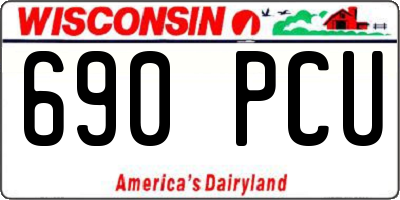 WI license plate 690PCU