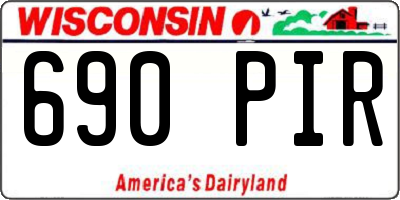WI license plate 690PIR