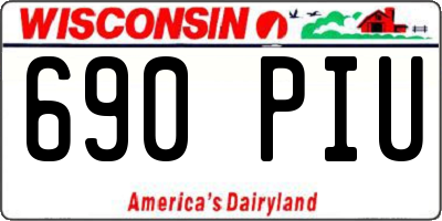 WI license plate 690PIU