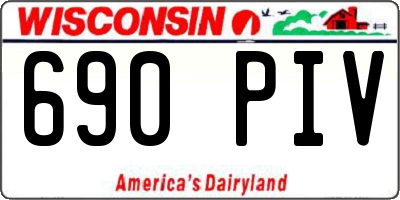 WI license plate 690PIV