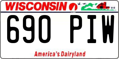 WI license plate 690PIW