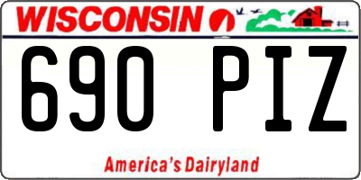 WI license plate 690PIZ