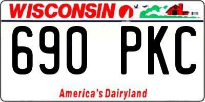 WI license plate 690PKC