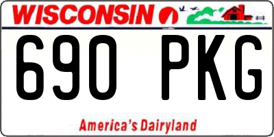 WI license plate 690PKG