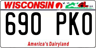 WI license plate 690PKO