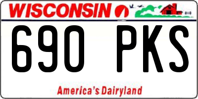 WI license plate 690PKS