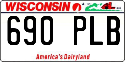 WI license plate 690PLB