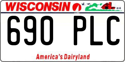 WI license plate 690PLC