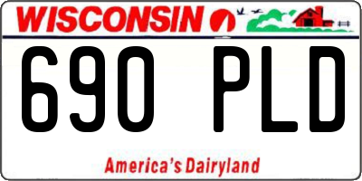 WI license plate 690PLD