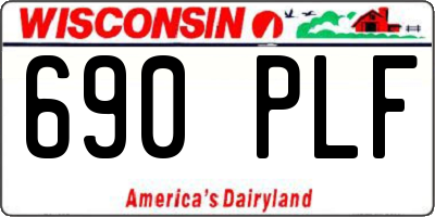 WI license plate 690PLF