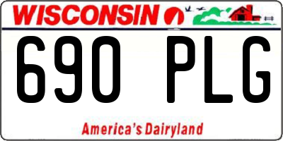 WI license plate 690PLG