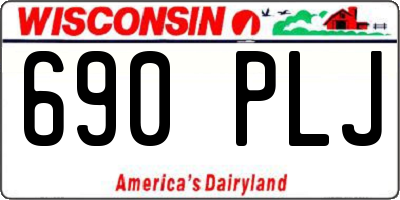 WI license plate 690PLJ