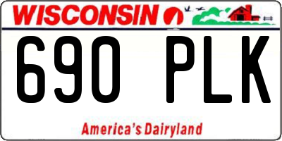 WI license plate 690PLK