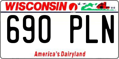 WI license plate 690PLN