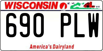 WI license plate 690PLW