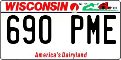 WI license plate 690PME