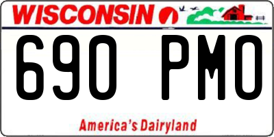 WI license plate 690PMO