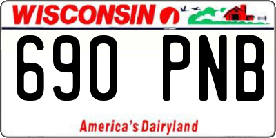 WI license plate 690PNB
