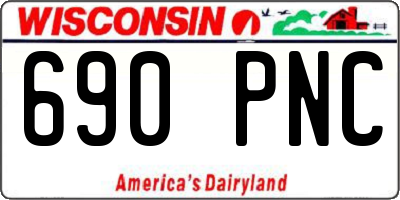 WI license plate 690PNC