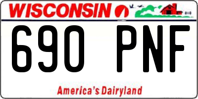 WI license plate 690PNF