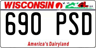 WI license plate 690PSD