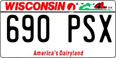 WI license plate 690PSX
