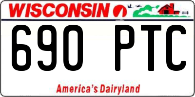 WI license plate 690PTC