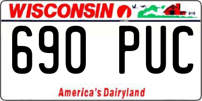 WI license plate 690PUC