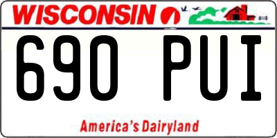 WI license plate 690PUI