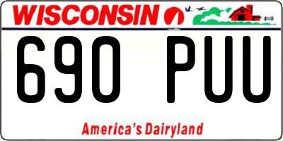 WI license plate 690PUU