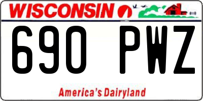 WI license plate 690PWZ