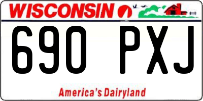 WI license plate 690PXJ
