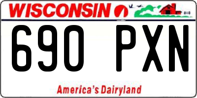 WI license plate 690PXN
